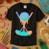 Golf Ice Cream Drip Golfing Golfer Kids T-Shirt thumb 3