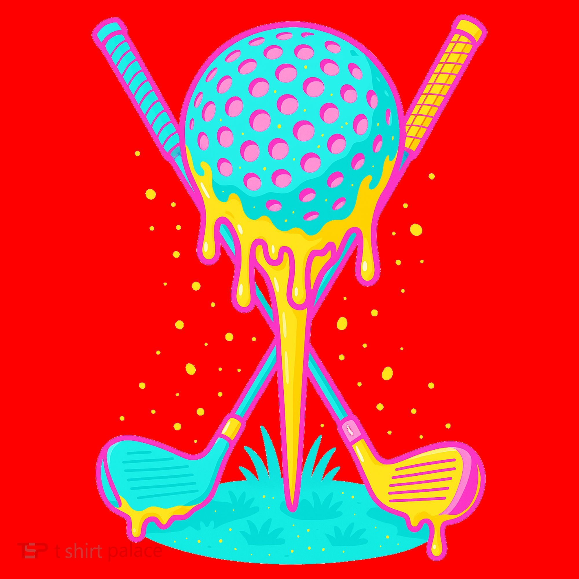 Golf Ice Cream Drip Golfing Golfer Santa Hat