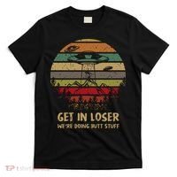 Get In Closer We're Doing Butt Stuff Funny Aliens UFO Meme Sunset Vintage T-Shirt thumb 0