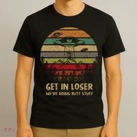 Get In Closer We're Doing Butt Stuff Funny Aliens UFO Meme Sunset Vintage T-Shirt thumb 3