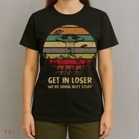Get In Closer We're Doing Butt Stuff Funny Aliens UFO Meme Sunset Vintage T-Shirt thumb 4
