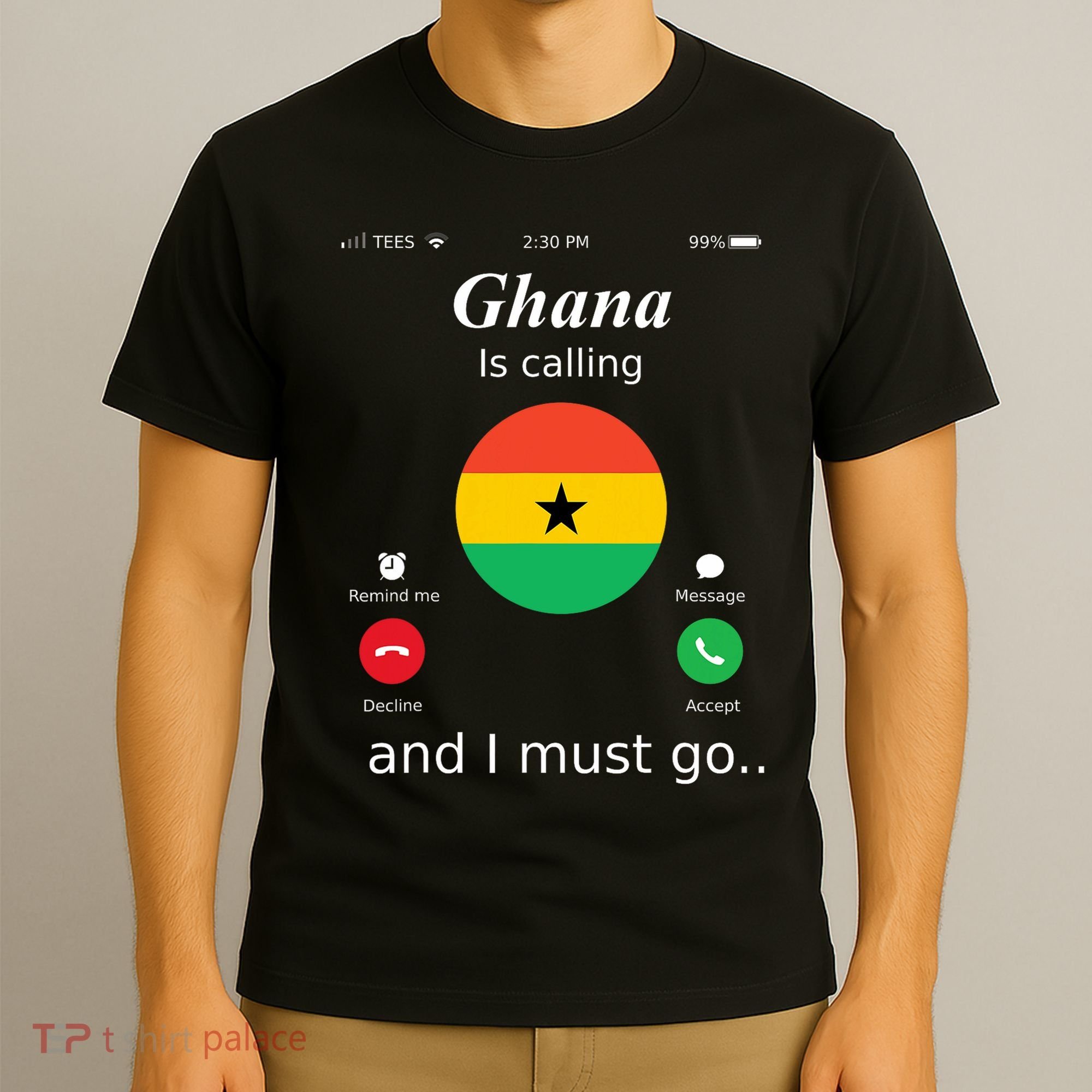 Ghana Is Calling And I Must Go Ghana Flag T-Shirt