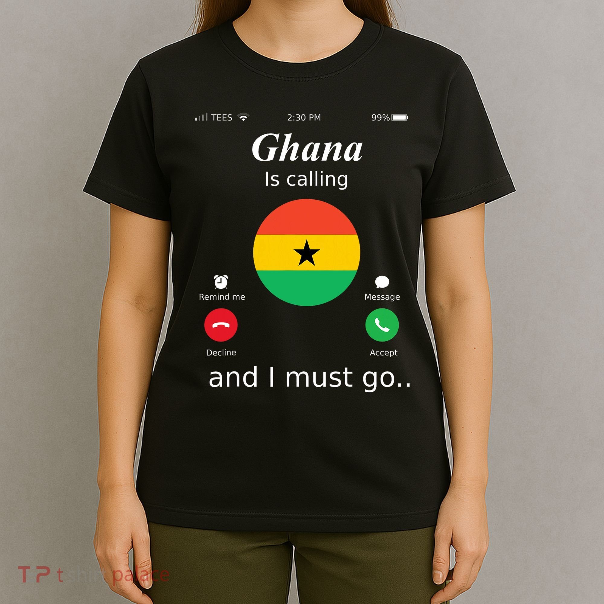 Ghana Is Calling And I Must Go Ghana Flag T-Shirt