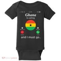 Ghana Is Calling And I Must Go Ghana Flag Baby Bodysuit thumb 0