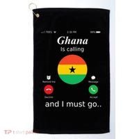 Ghana Is Calling And I Must Go Ghana Flag Golf Towel thumb 0