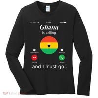 Ghana Is Calling And I Must Go Ghana Flag Women's Long Sleeve Shirt thumb 0