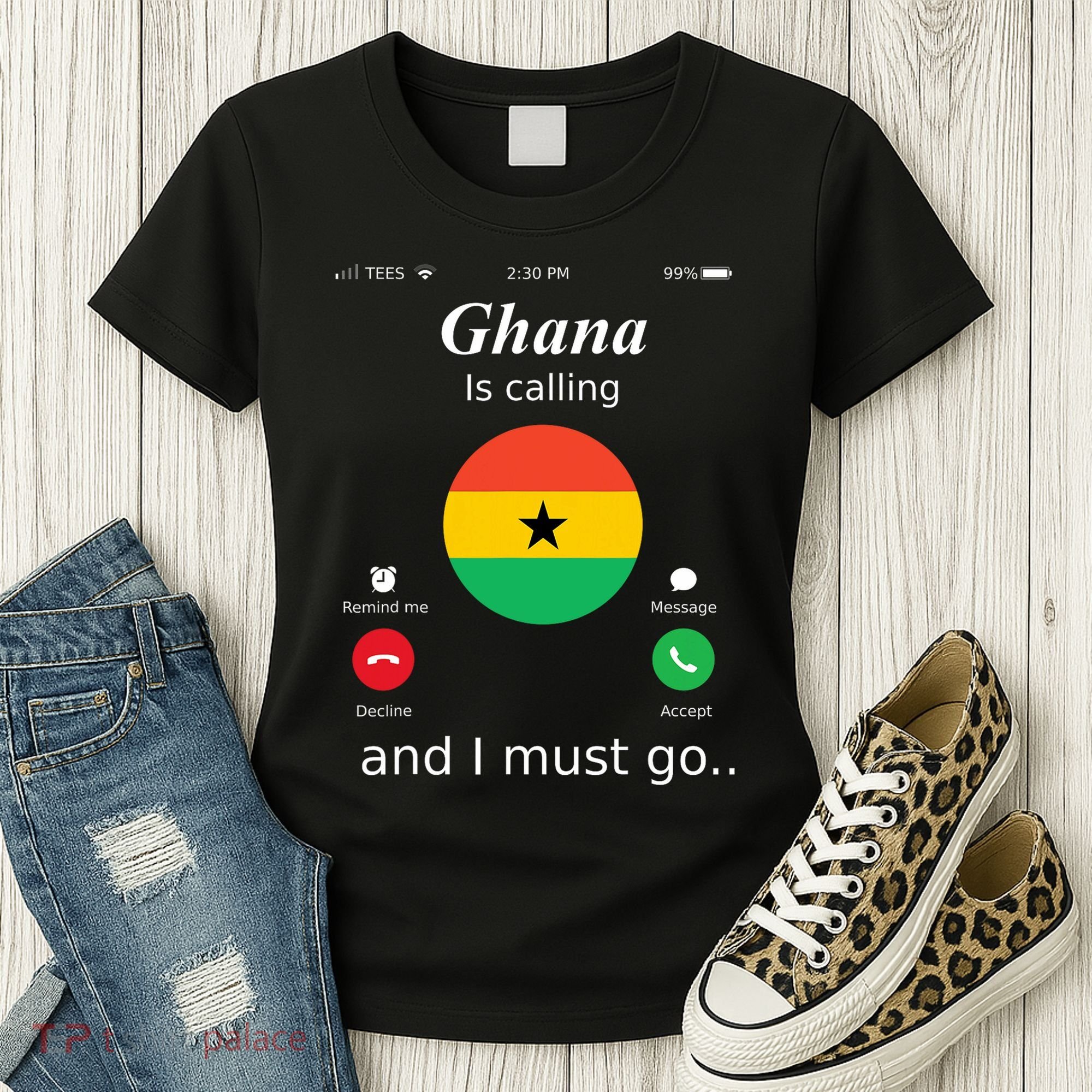 Ghana Is Calling And I Must Go Ghana Flag Women's T-Shirt