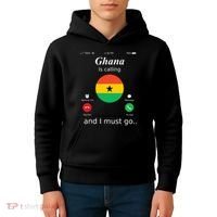 Ghana Is Calling And I Must Go Ghana Flag Kids Hoodie thumb 4
