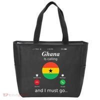Ghana Is Calling And I Must Go Ghana Flag Tote Bag thumb 0