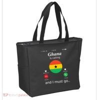 Ghana Is Calling And I Must Go Ghana Flag Tote Bag thumb 2