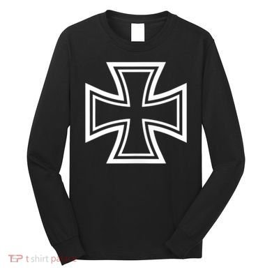German Iron Cross Front & Back Print Long Sleeve Shirt