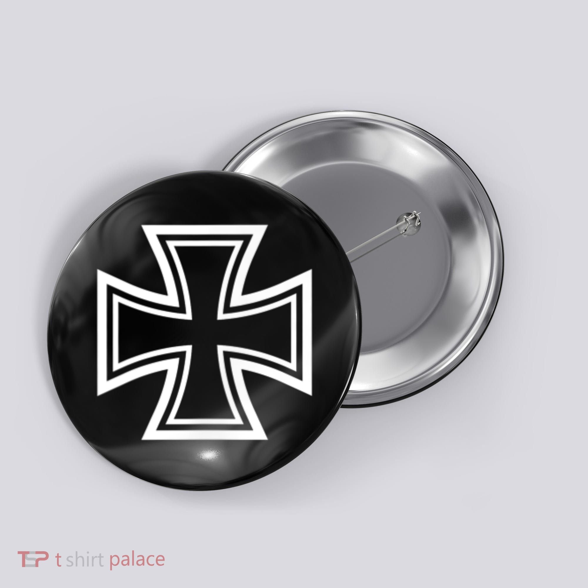 German Iron Cross Front & Back Print Button