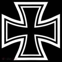 German Iron Cross Front & Back Print Button thumb 1