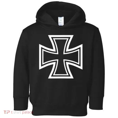 German Iron Cross Front & Back Print Toddler Hoodie