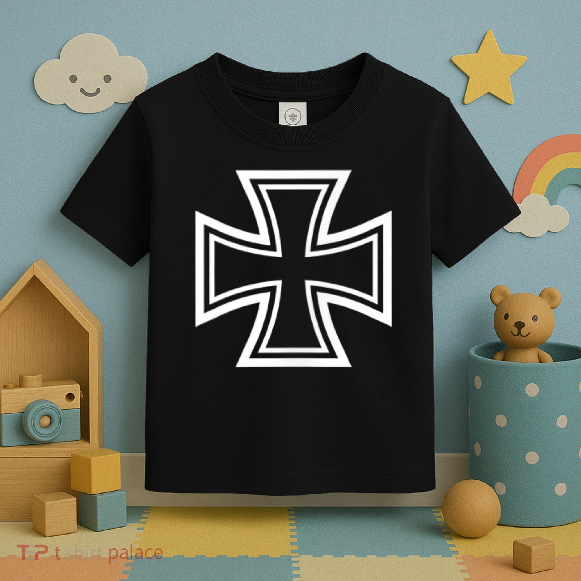 German Iron Cross Front & Back Print Toddler T-Shirt