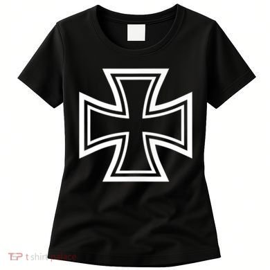 German Iron Cross Front & Back Print Women's T-Shirt