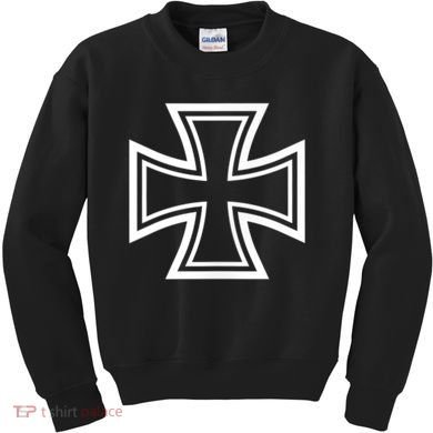 German Iron Cross Front & Back Print Kids Sweatshirt