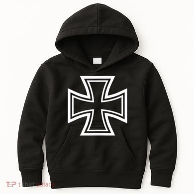 German Iron Cross Front & Back Print Kids Hoodie