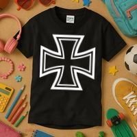German Iron Cross Front & Back Print Kids T-Shirt thumb 3