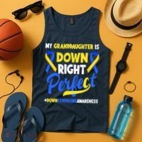 Granddaughter Is Down Right Perfect Down Syndrome Awareness Tank Top thumb 4