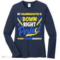 Granddaughter Is Down Right Perfect Down Syndrome Awareness Women's Long Sleeve Shirt thumb 0
