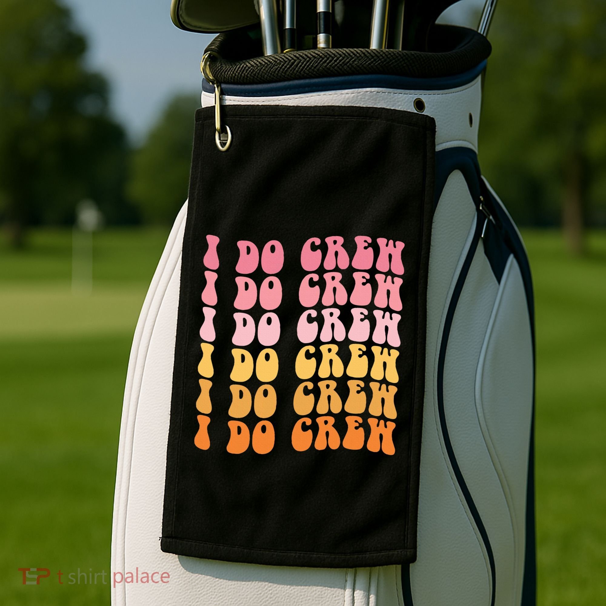 Groovy I Do Crew Bride Squad Wedding Bachelorette Party Golf Towel