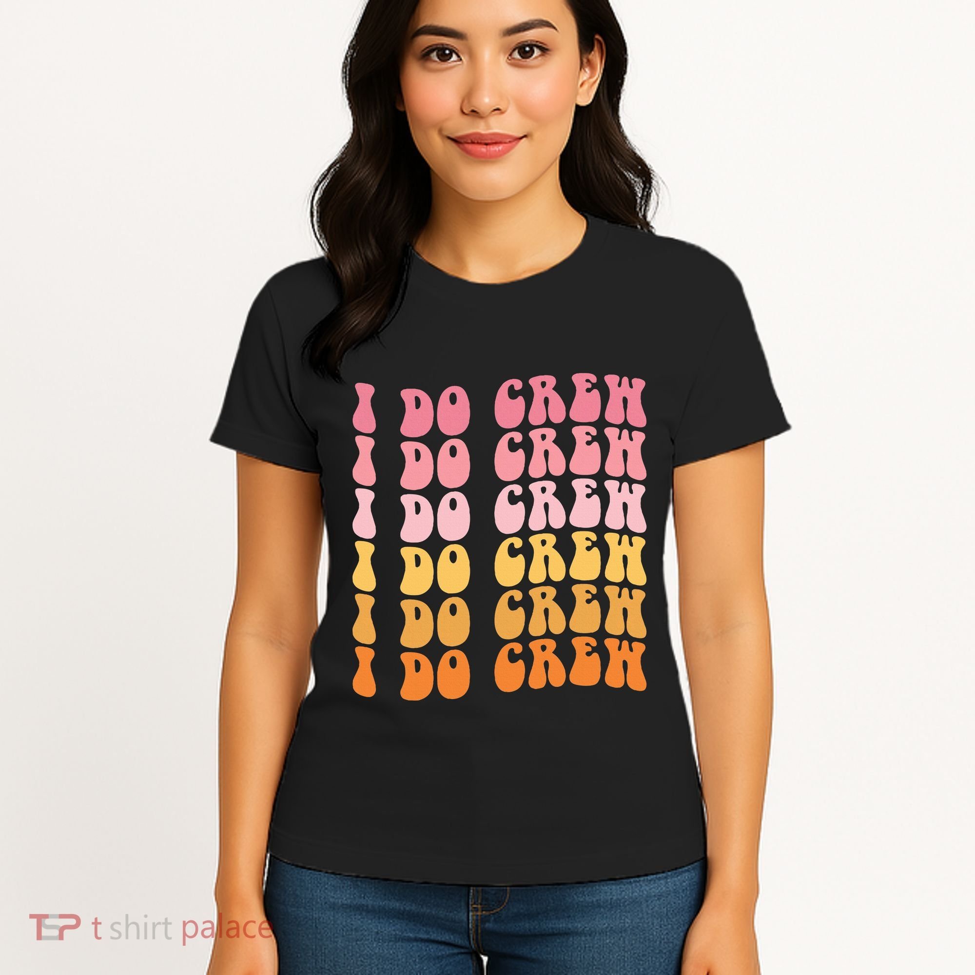 Groovy I Do Crew Bride Squad Wedding Bachelorette Party Women's T-Shirt