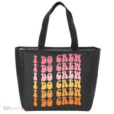 Groovy I Do Crew Bride Squad Wedding Bachelorette Party Tote Bag