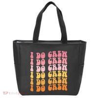 Groovy I Do Crew Bride Squad Wedding Bachelorette Party Tote Bag thumb 0