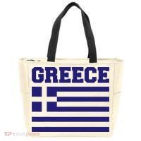Greece Independence Day Greek Flag Heart Tote Bag thumb 0