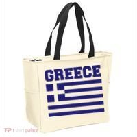 Greece Independence Day Greek Flag Heart Tote Bag thumb 2