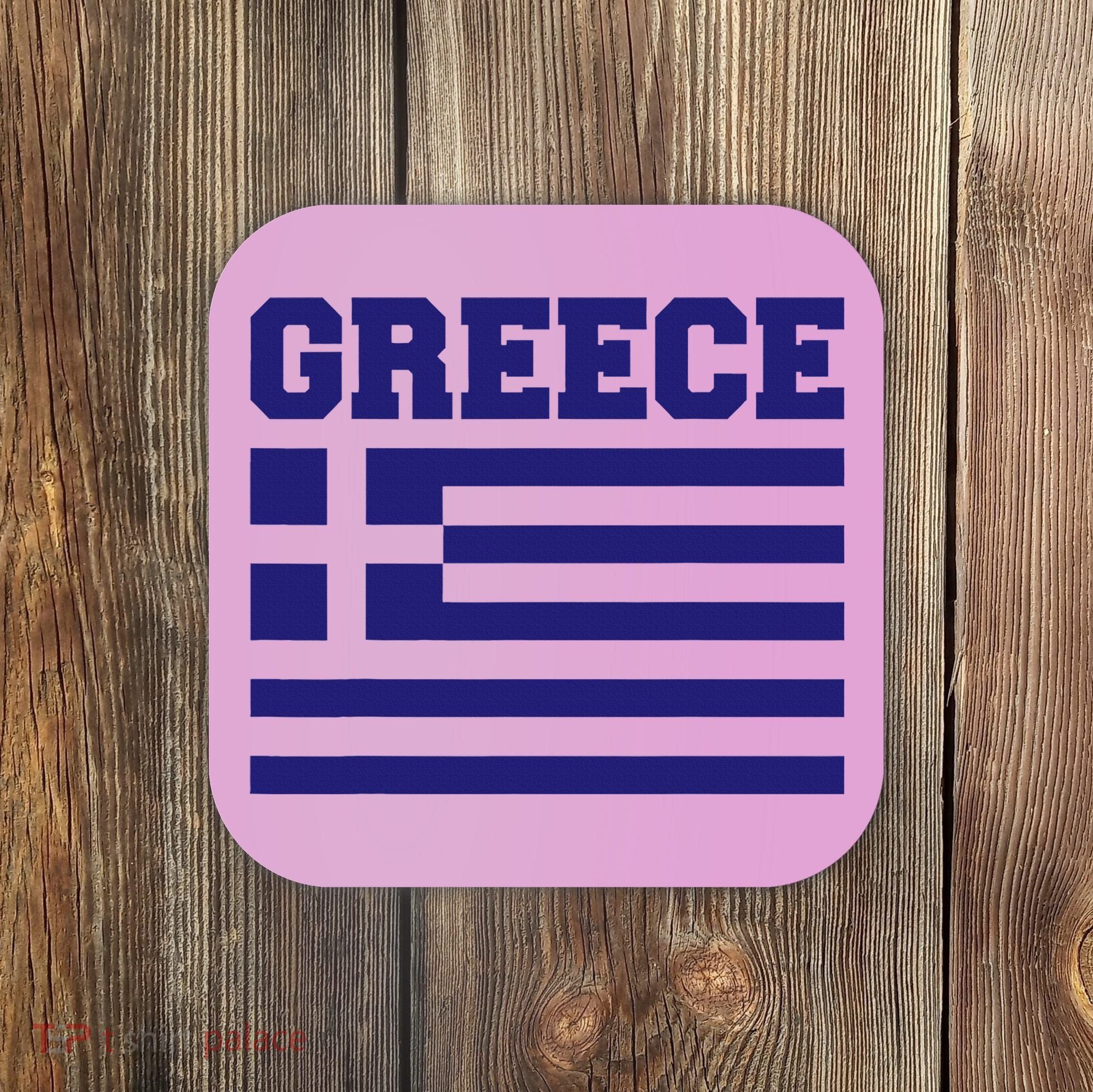Greece Independence Day Greek Flag Heart Coaster