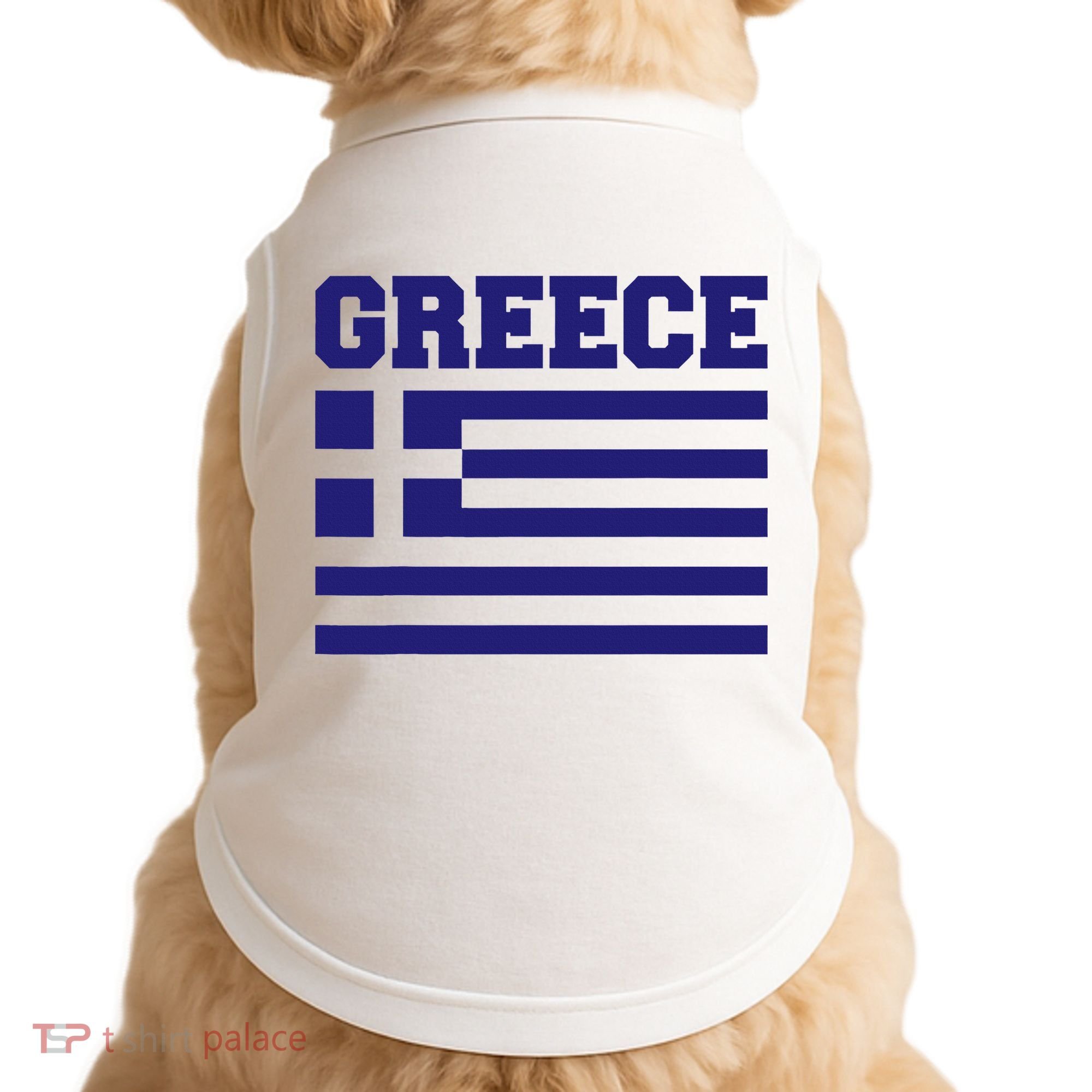 Greece Independence Day Greek Flag Heart Doggie Tank