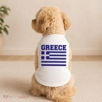Greece Independence Day Greek Flag Heart Doggie Tank thumb 2