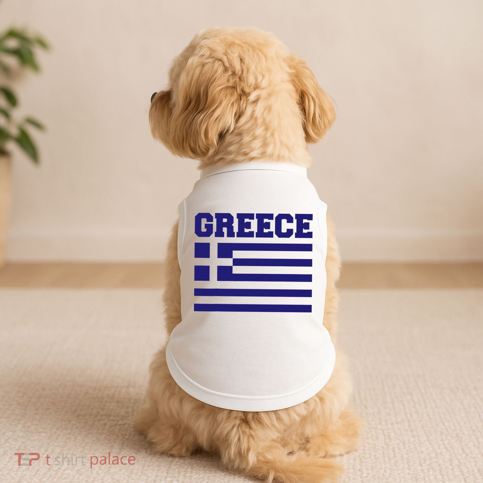 Greece Independence Day Greek Flag Heart Doggie Tank