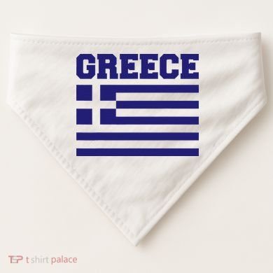 Greece Independence Day Greek Flag Heart USA-Made Doggie Bandana