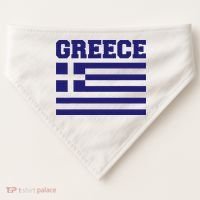 Greece Independence Day Greek Flag Heart USA-Made Doggie Bandana thumb 0