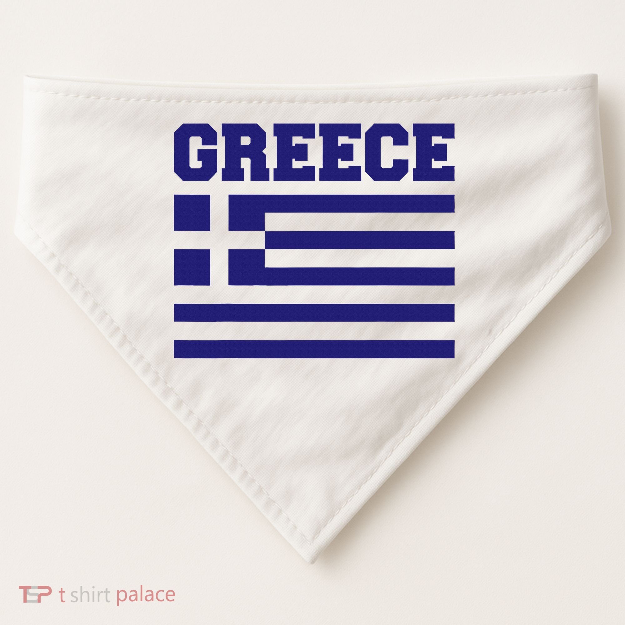 Greece Independence Day Greek Flag Heart USA-Made Doggie Bandana
