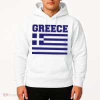 Greece Independence Day Greek Flag Heart Hoodie thumb 2