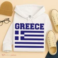 Greece Independence Day Greek Flag Heart Hoodie thumb 4