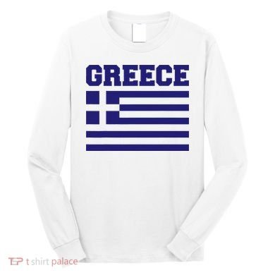 Greece Independence Day Greek Flag Heart Long Sleeve Shirt