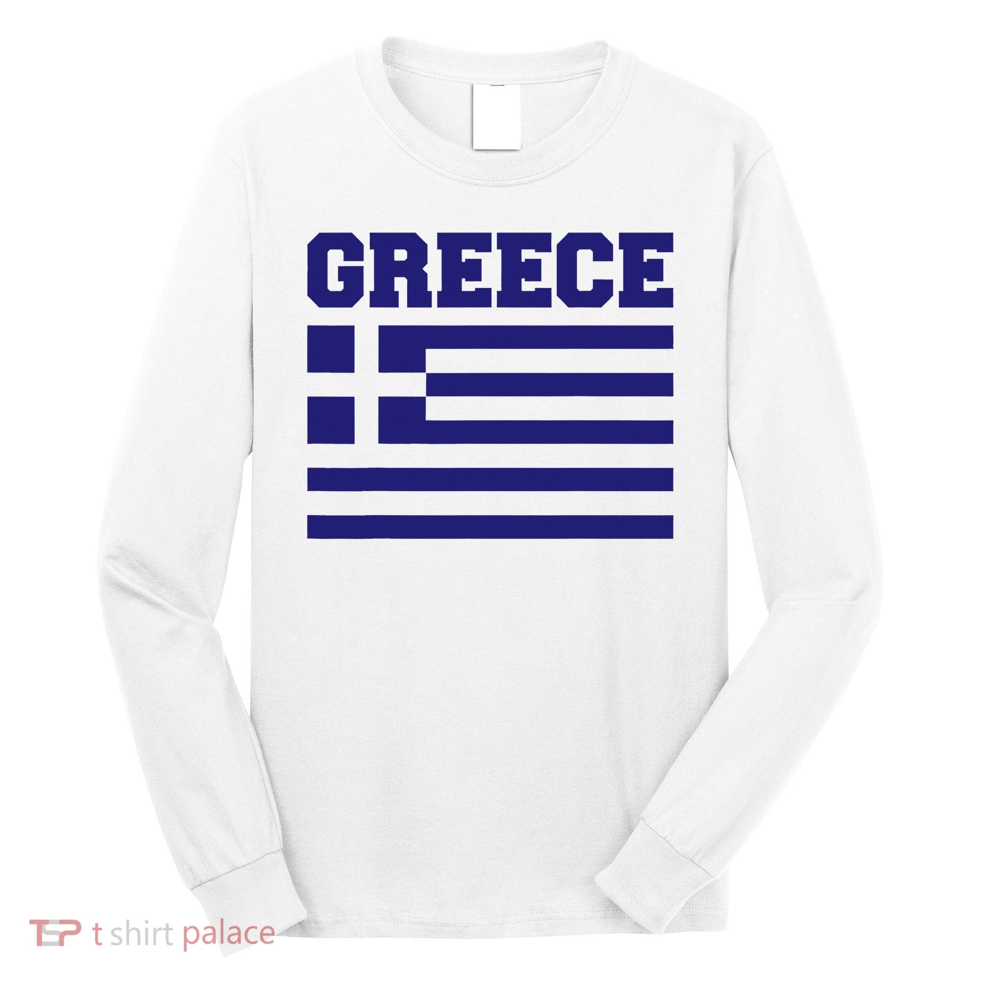 Greece Independence Day Greek Flag Heart Long Sleeve Shirt