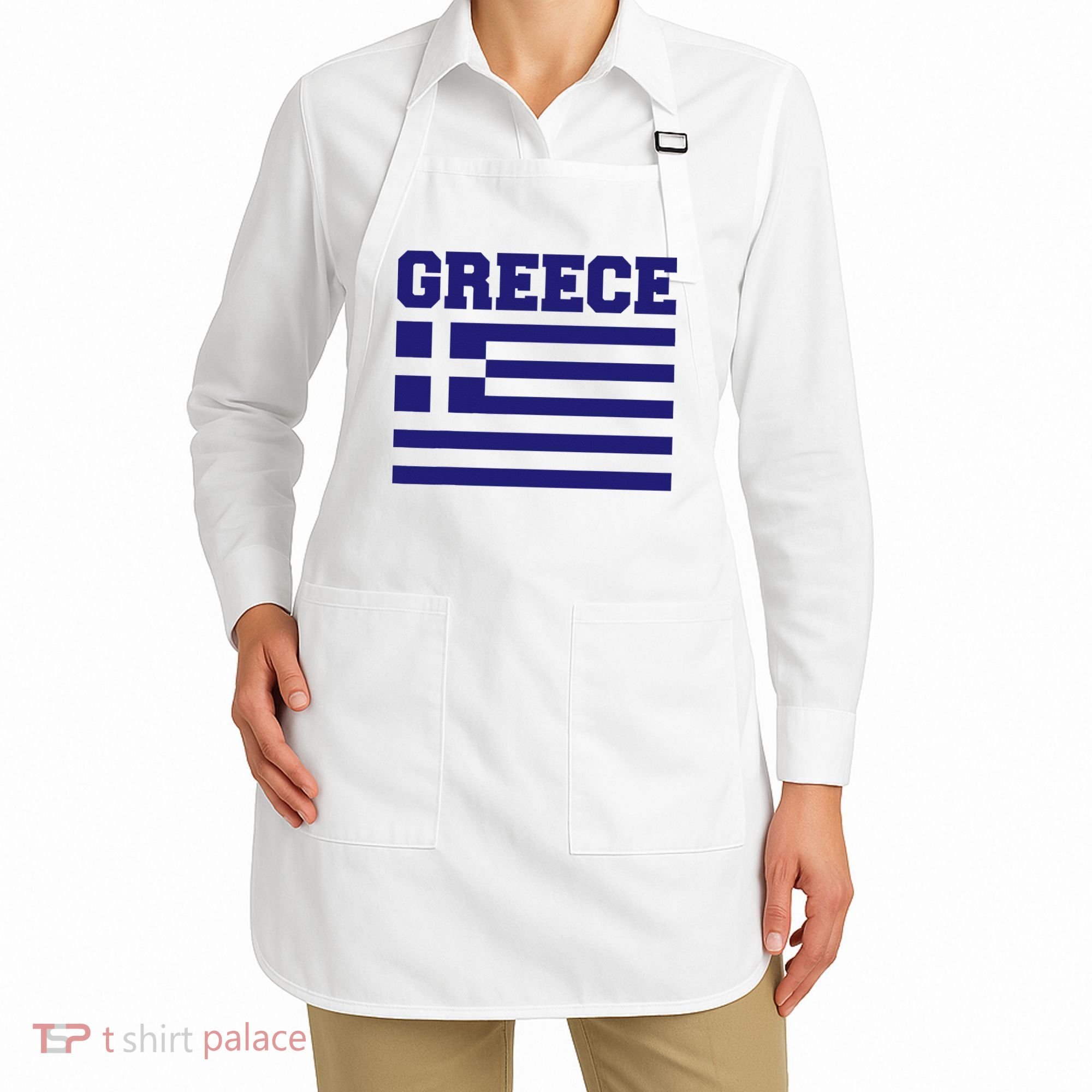 Greece Independence Day Greek Flag Heart Apron