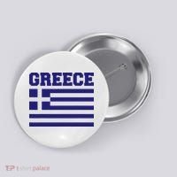 Greece Independence Day Greek Flag Heart Button thumb 0