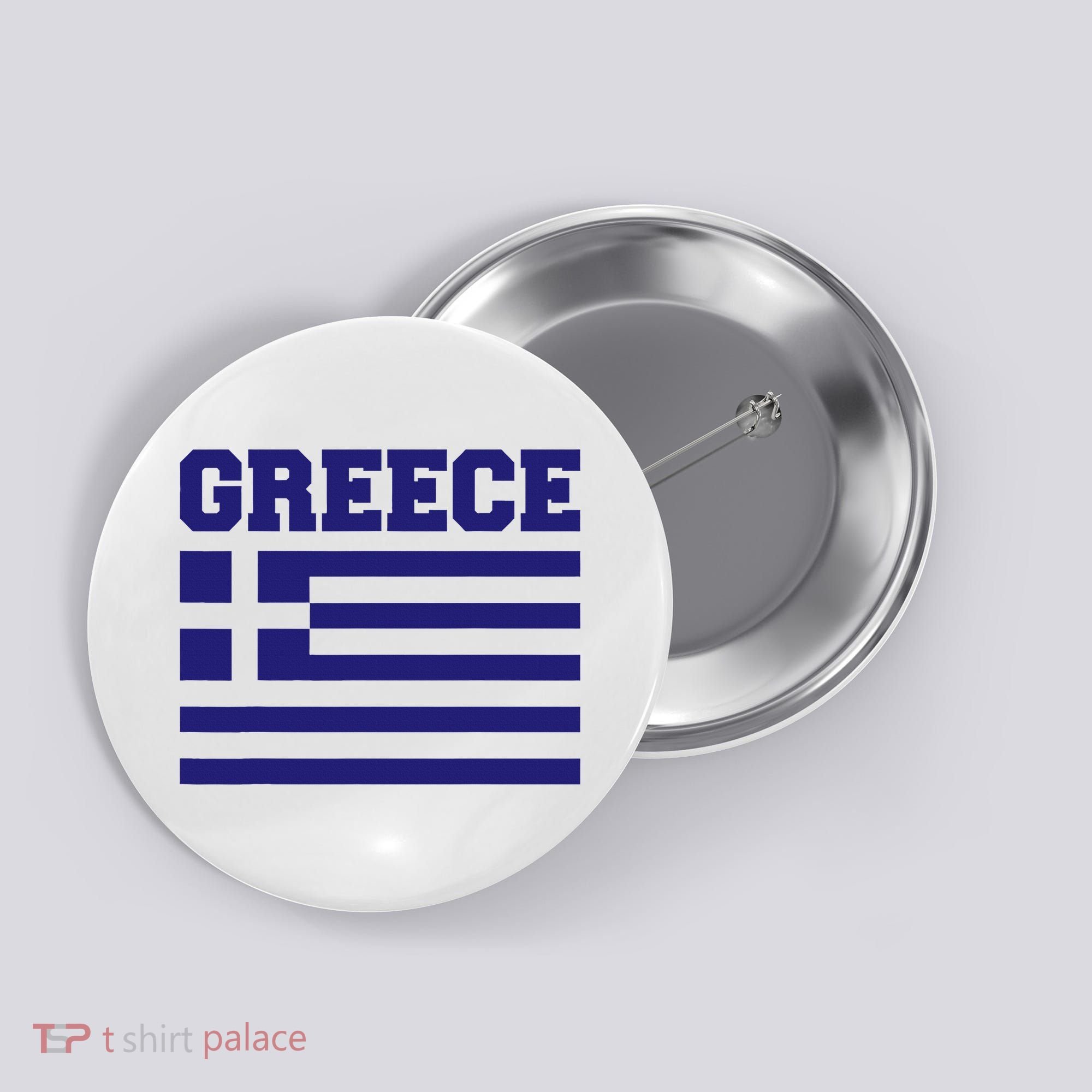 Greece Independence Day Greek Flag Heart Button