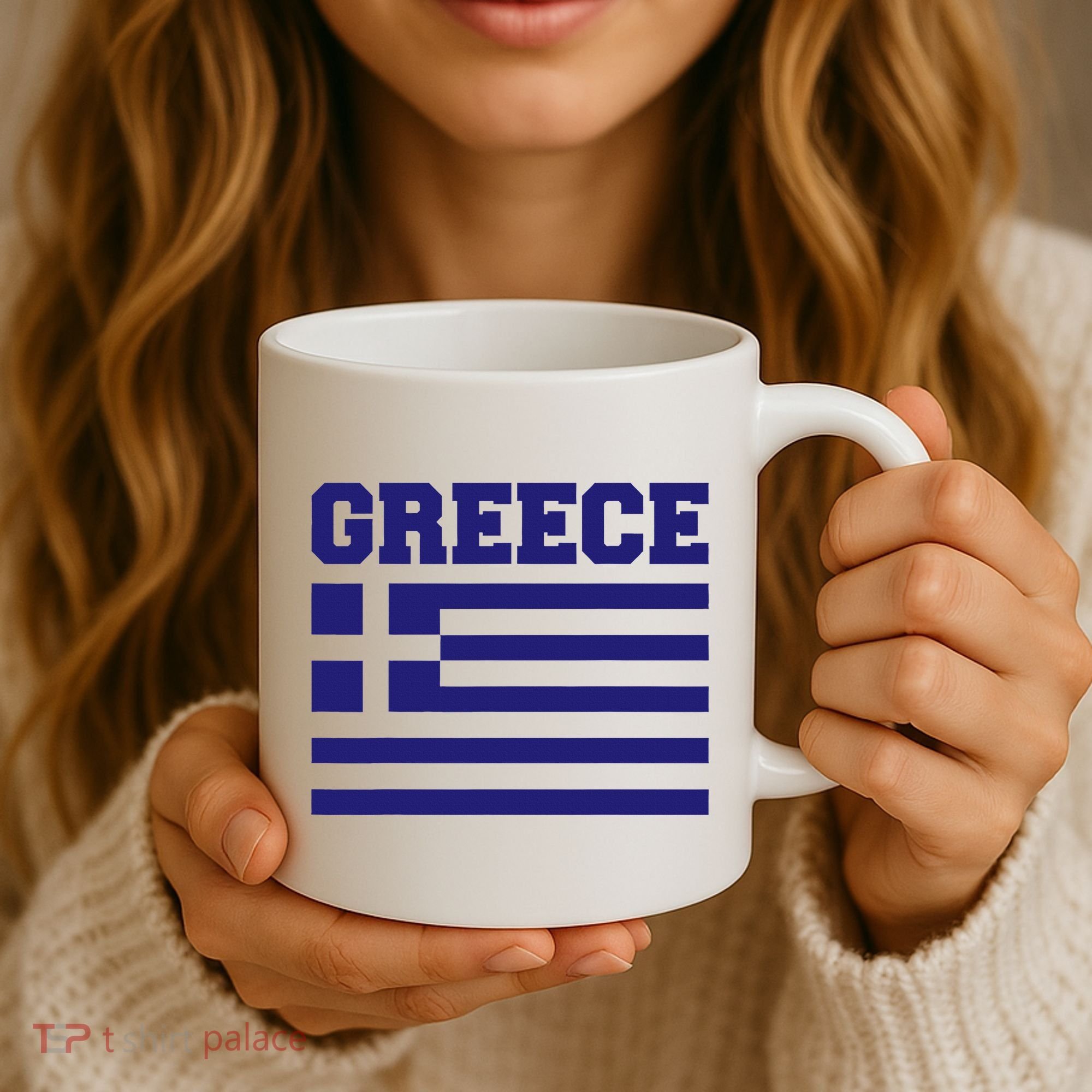 Greece Independence Day Greek Flag Heart Coffee Mug