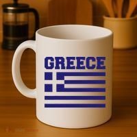 Greece Independence Day Greek Flag Heart Coffee Mug thumb 4