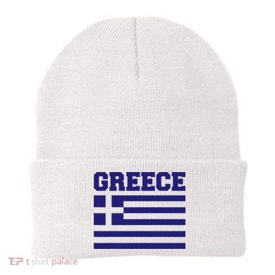 Greece Independence Day Greek Flag Heart Beanie
