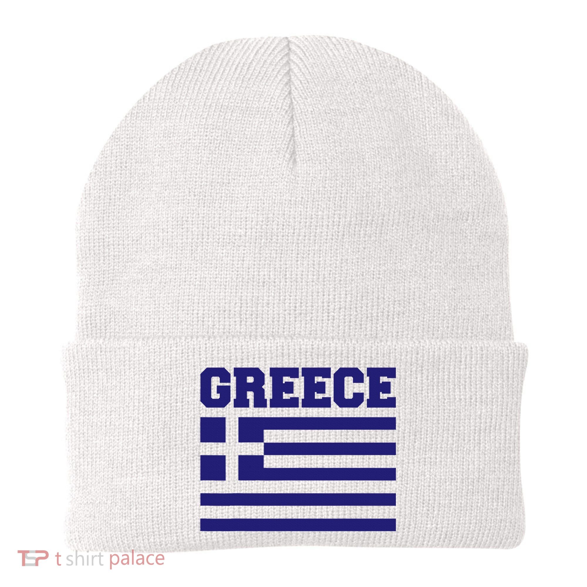 Greece Independence Day Greek Flag Heart Beanie