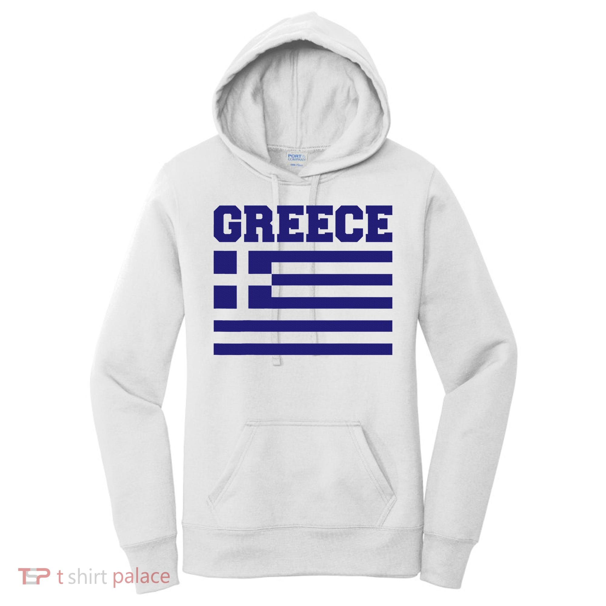 Greece Independence Day Greek Flag Heart Women's Hoodie